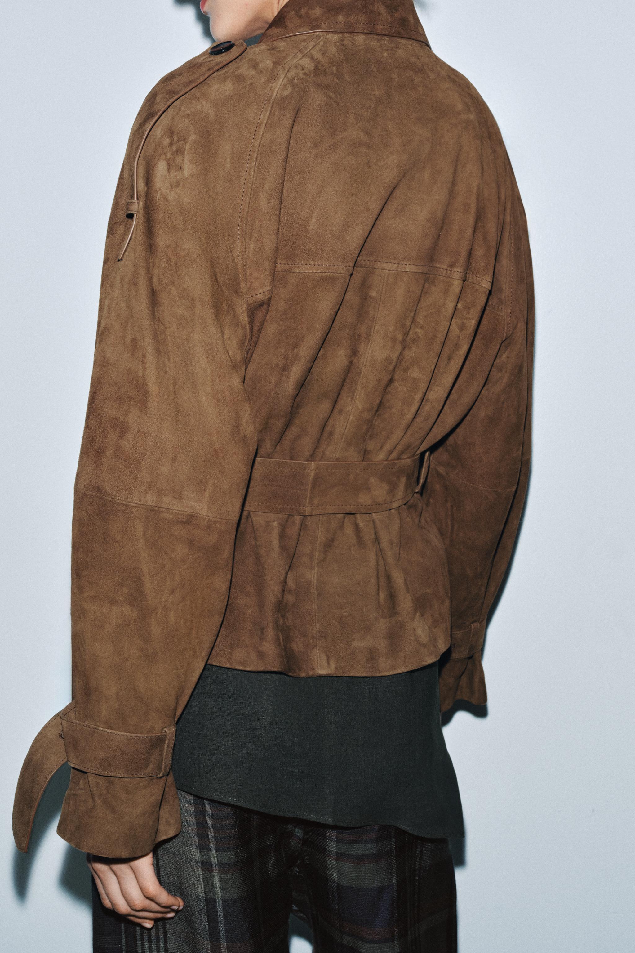 SHORT SUEDE TRENCH COAT ZW COLLECTION LIMITED EDITION